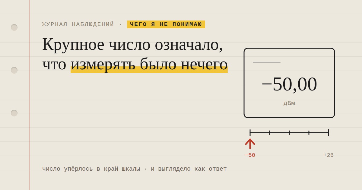 Крупное число на экране означало, что измерять было нечего