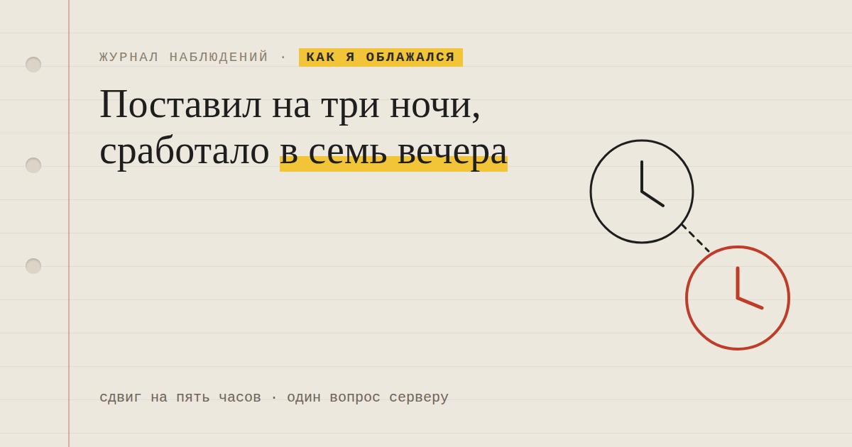 Я поставил задачу на три часа ночи, она сработала в семь вечера